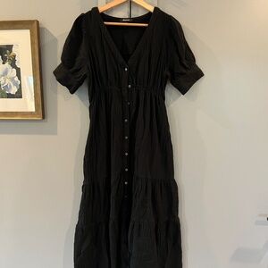 Black muslin cotton Madewell dress